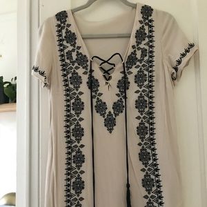 White dress with black detail